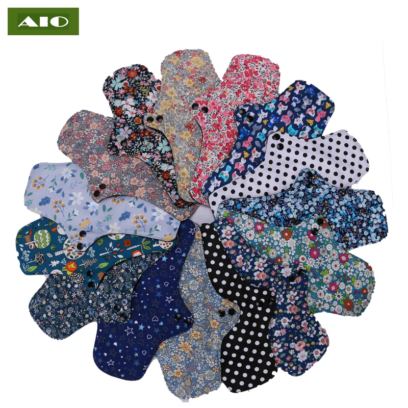 [AIO] 1pc M Size Reusable Women's Menstrual Pad in Period Washable Feminine Heavy Flow Hygiene Towel Breathable Sanitary Gasket