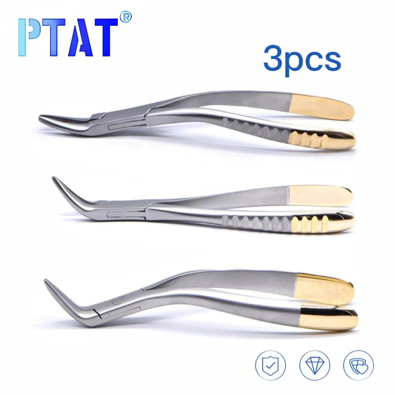 

Dental Residual Root Tweezers Tooth Extraction Forceps Curved Maxillary Mandibular Teeth Universal Pliers Dentist Tools 3Pcs/set