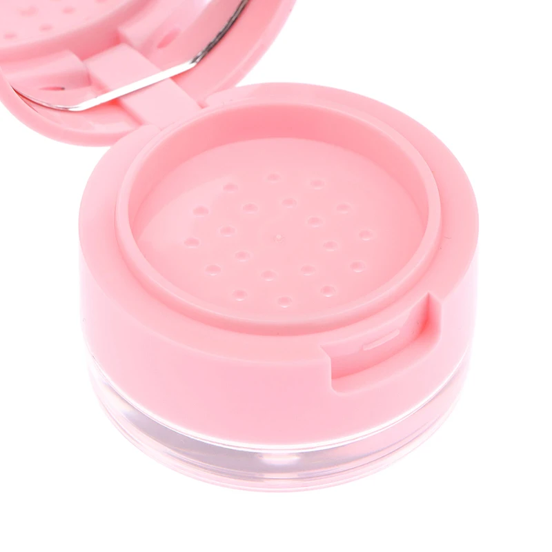 Portable Plastic Powder Box 1PC Portable Plastic Powder Box Empty Loose Powder Container With Sieve Mirror Cosmetic Sifter Travel Makeup
