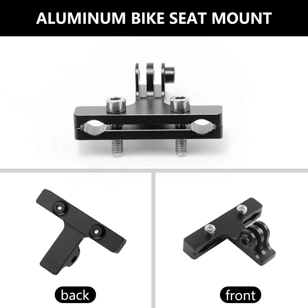 Aluminum Alloy Bicycle Saddle Rail Mount Bike Seat Adapter for GoPro Hero 13 12 11 10 9 SJCAM AKASO DJI OSMO Action Cameras