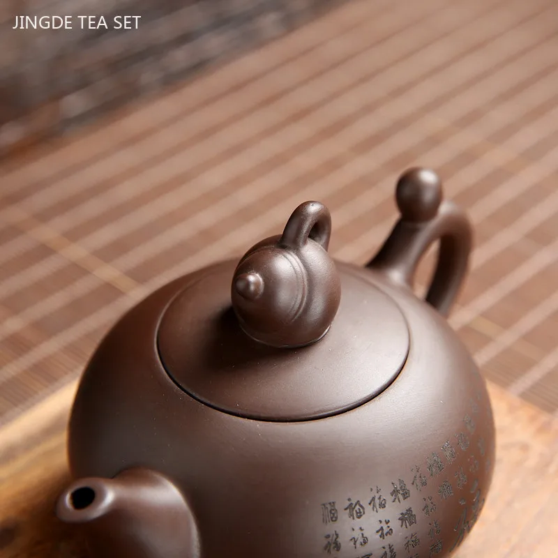 Antique Purple Clay Tea Set A Pot of Four Cups Suit Handmade Teaware Chinese Raw Ore Zisha Tea Set Home Tea Pot and Cup Set