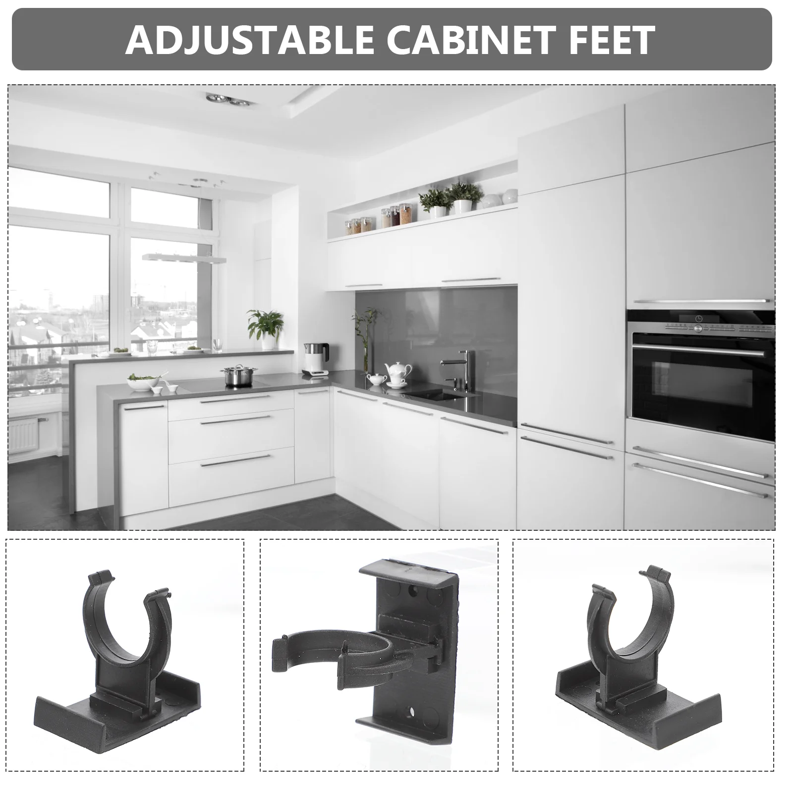 Küchen bügel Schränke Kick Board Clips mit Schrauben Möbel Bein Fuß Sockel Clips