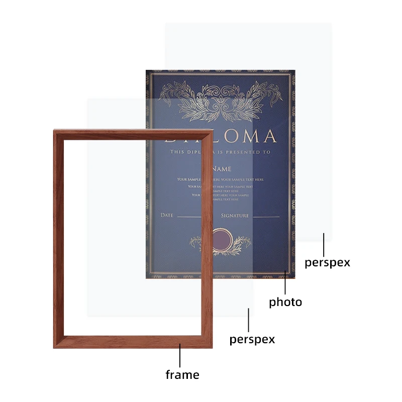 1PC A4 double-sided transparent display frame photo frame acrylic display holder display case for certificates diplomas display photos American business license file frame