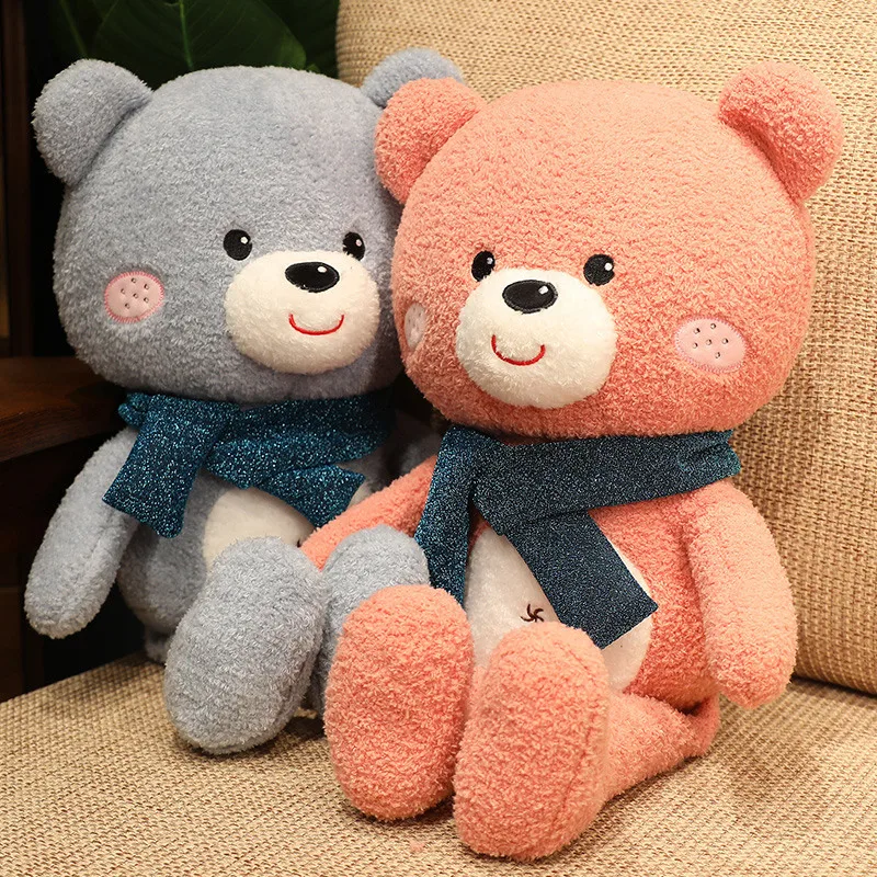 60cm Cute Bear Plush Toy Doll Cartoon Bears Birthday Gift for Boys Girls Soft Stuffed Animal Scarf Bear Toys