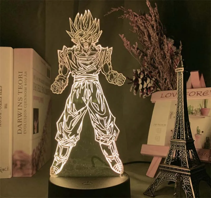 Dragon Ball Son Goku Lâmpada LED Super Saiyan Ultra Instinto Goku Luta  Anime 3D Night Light Manga Lampara Presente Lampara Colorido - AliExpress