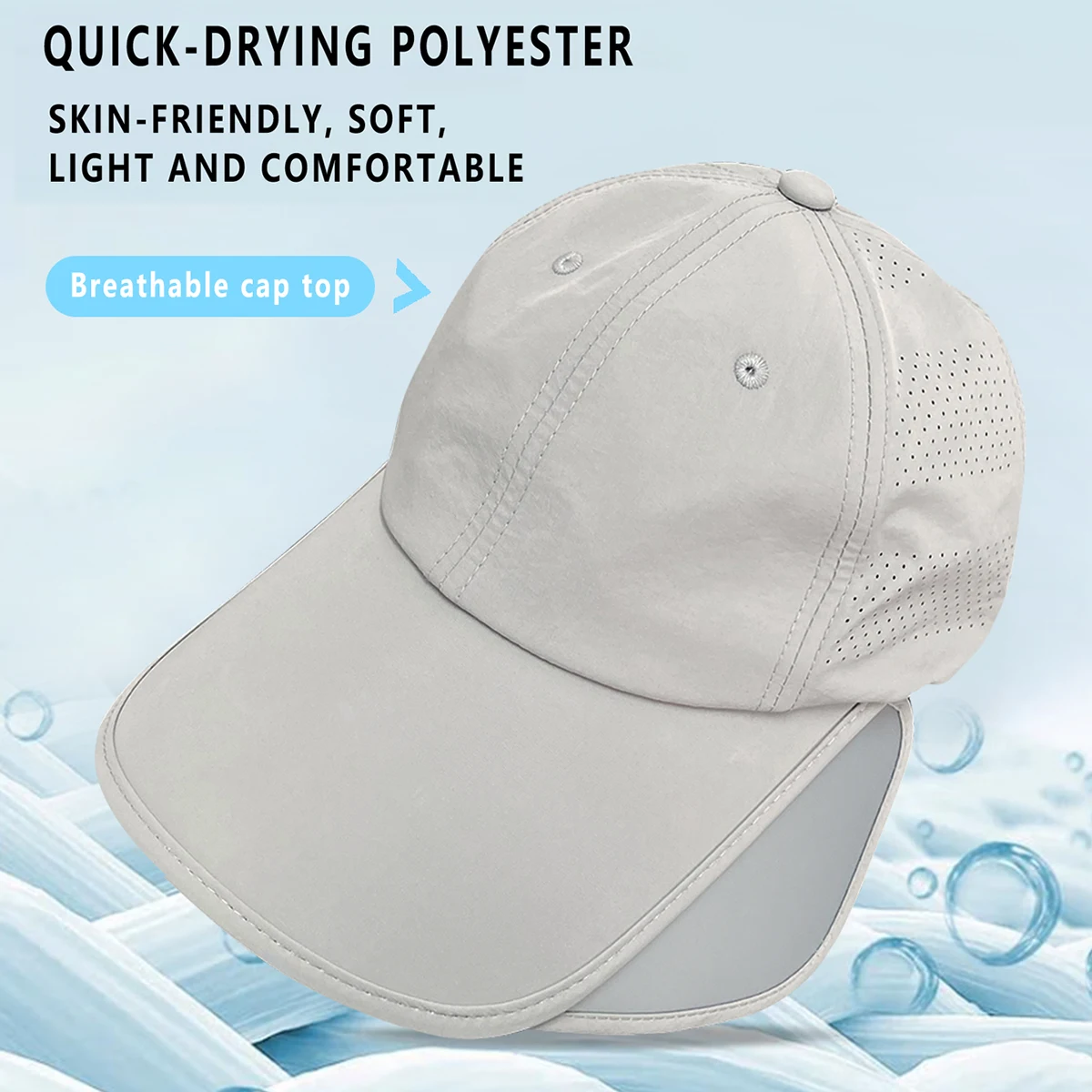 Sunscreen Hat Men's Summer Sun Hat Outdoor Big Brim Cap Breathable Fishing Hat Retractable Sunshade Anti-Ultraviolet