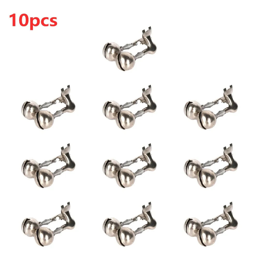 

10pcs Fishing Bite Alarms Fishing Rod Bell Rod Clamp Tip Clip Bells Ring Fishing Accessory Outdoor Metal Wholesale