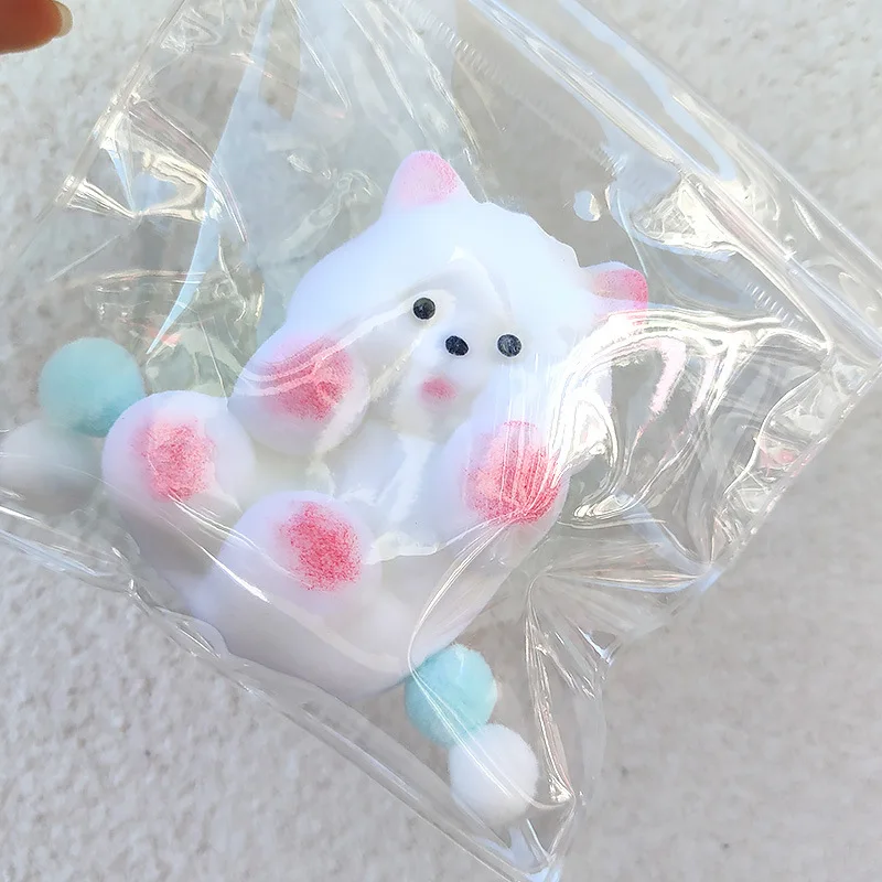 Mochi Taba Squishy New Cute Handmade Silicone Plush Funny Curly Dog Irritability Fidgeting Toys Stress Relief Soft Kawaii Gifts 5
