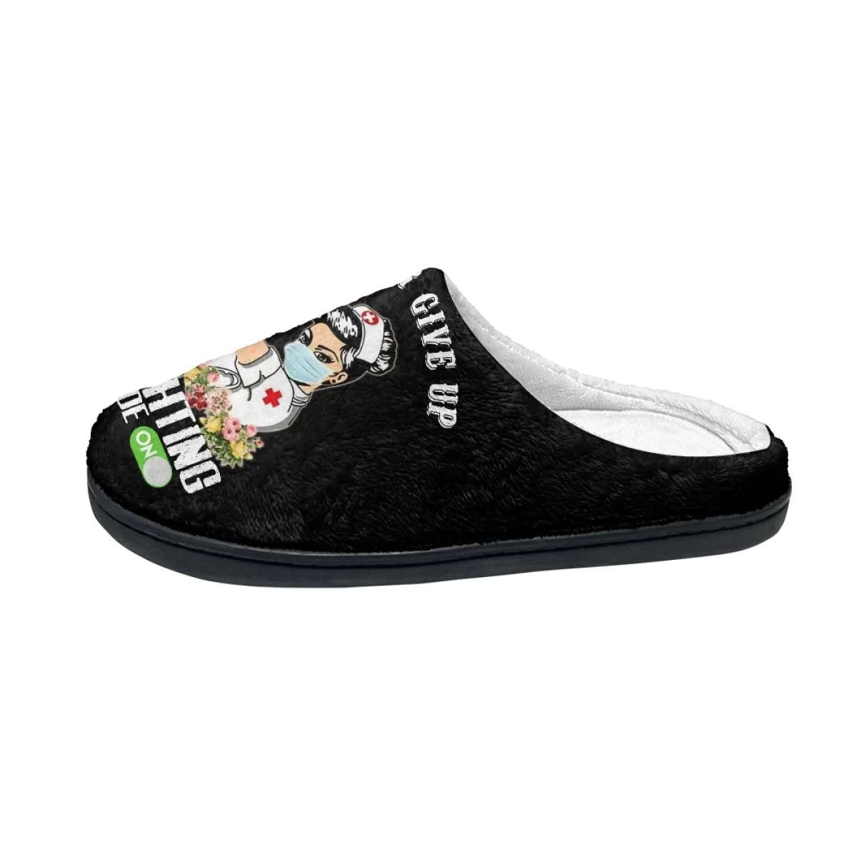 Hospital Medical Equipment Nurse Pattern Cotton Slipper Unisex Wear-Resistant Fashion Non-Slip Indoor Keep Warm Plush Slippers