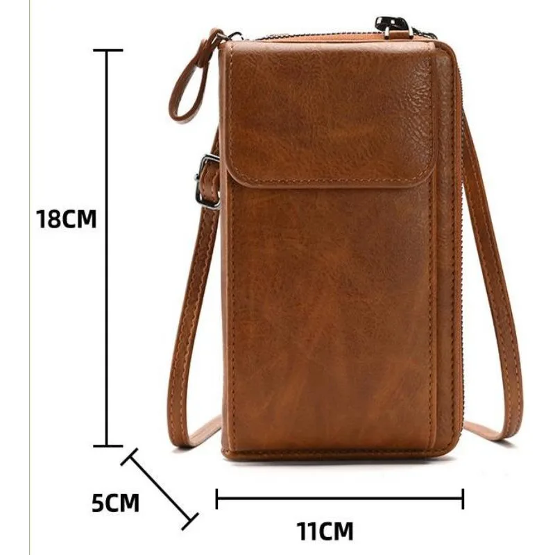Zipper Shoulder Bag All-Match Crossbody 2024 Fashion Trendy Solid Color Phone Bag Versatile Purse with Detachable Strap