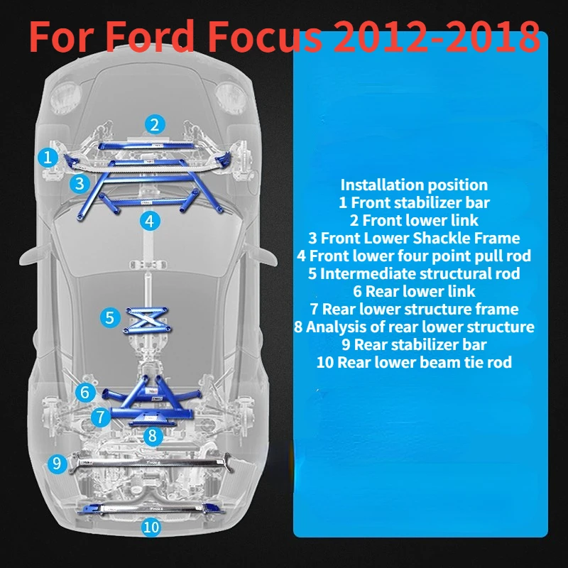Sway Bars for Ford Focus 2012 2013 2014 2015 Chassis Parts Anti Roll Bar Reinforcement Rod Lifting Override