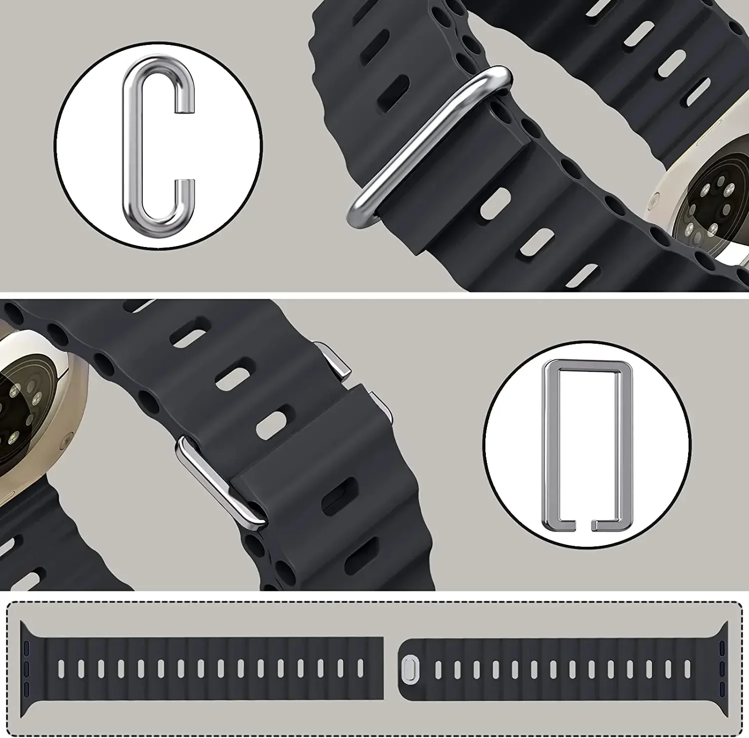 Ocean Silicone Watch Band Strap - Premium Durable Design