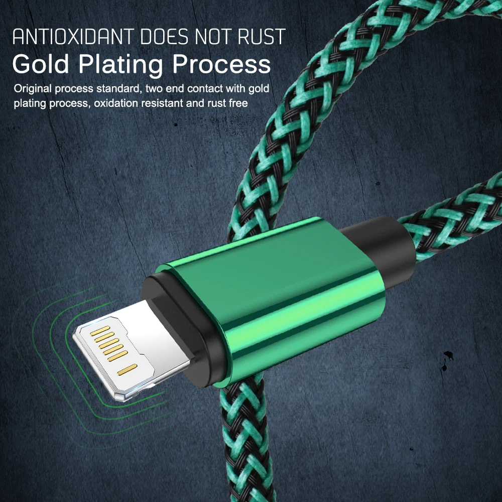 Durable Nylon Braided USB Data Charger Cable - Fast Charging Cord