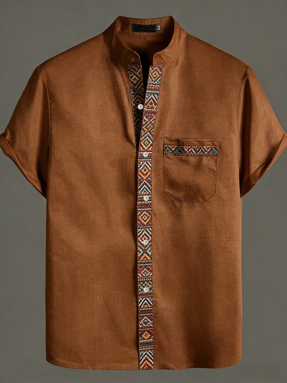 الرجال الرجعية العرقية الطبيعية متعدد الألوان ثلاثية الأبعاد الكتان المطبوع قميص غير رسمي هاواي النشاط في الهواء الطلق ملابس قصيرة الأكمام رجالي بالنسبة لك