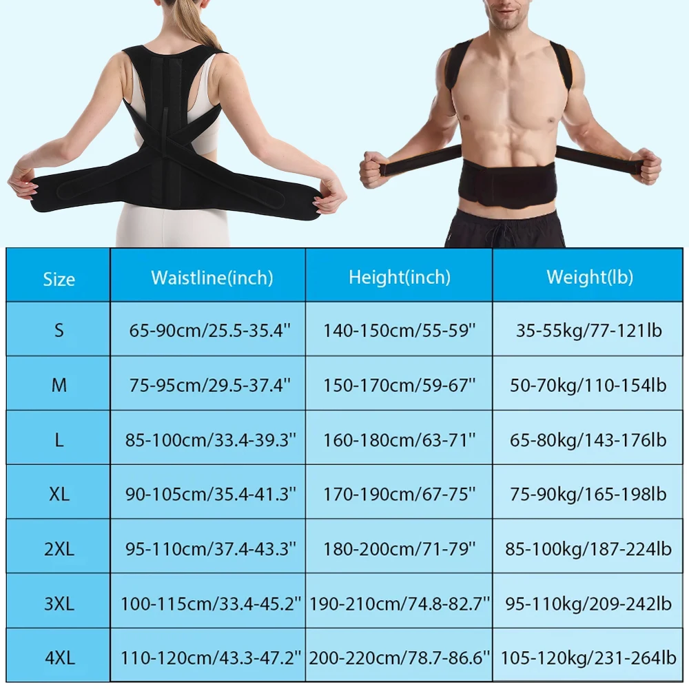 Posture Corrector for Men & Women, Adjustable Full Back Posture Brace for Scoliosis & Hunchback, Relief for Upper and Lower Back