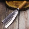 High hardness forging multi-functional firewood knife, forest logging knife, home splitting knife, bamboo knife, bone cleaver 4