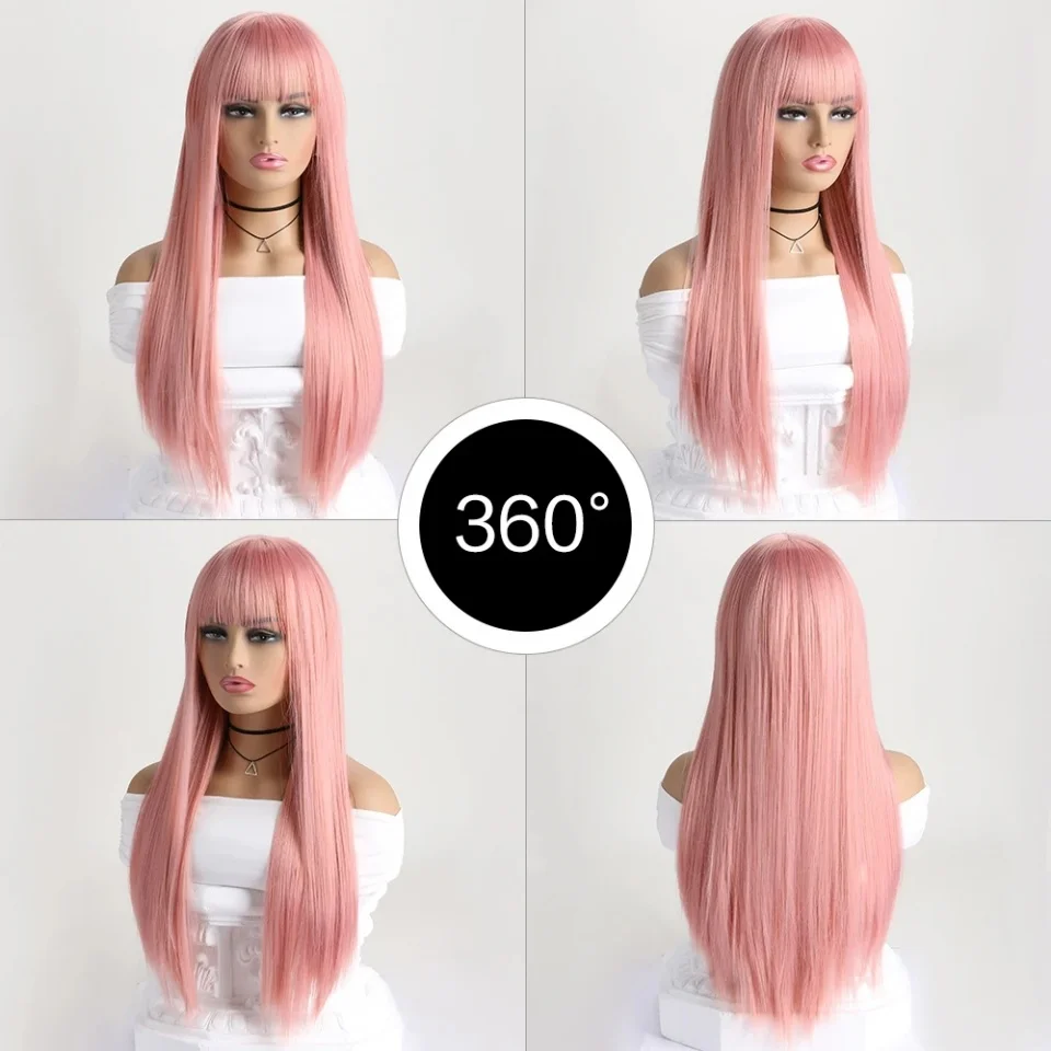 Long Straight Synthetic Colour Wig for Women Daily Cosplay