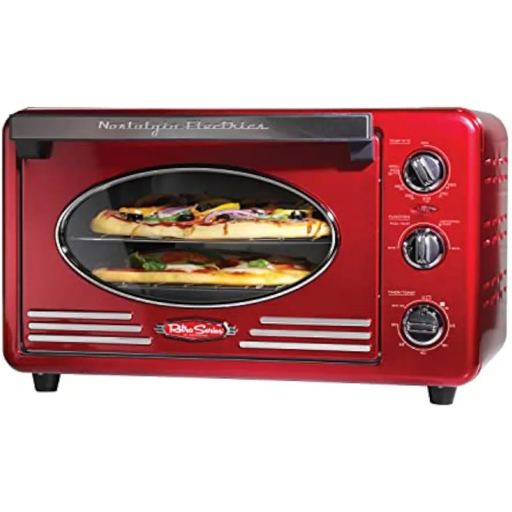

2023 New Nostalgia Large-Capacity 0.7-Cu. Ft. Capacity Multi-Functioning Retro Convection Toaster Oven, Built in Timer