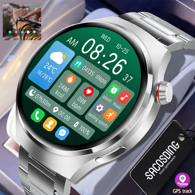 

Новинка мужские умные часы с GPS ДЛЯ Huawei GT4 Pro 360*360 HD экран пульсометр Bluetooth звонки NFC IP68 Водонепроницаемые Смарт-часы с сахаром в крови