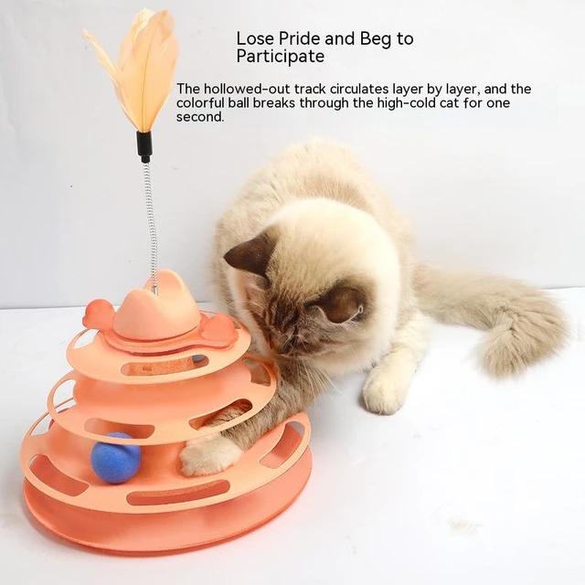 Cat Toy Four Layer Tower Cat Turntable Hollow Track Fun Exercise