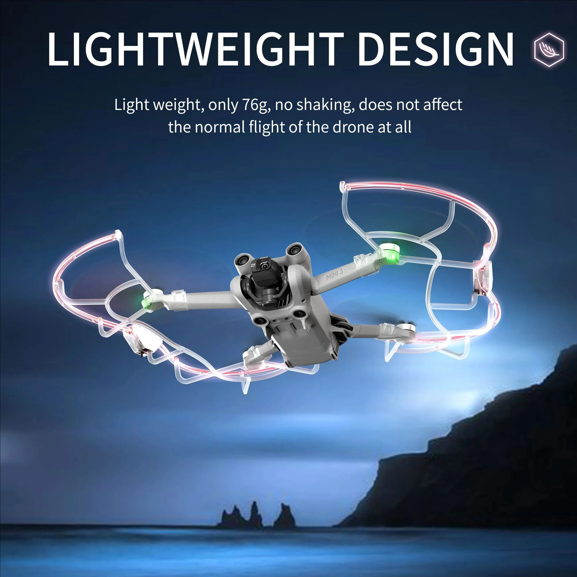 STARTRC LED Propeller Guard for DJI Mini 3 Pro/Mini 3-Anti-Collision Light Ring with High Visibility