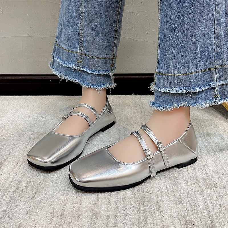 

BCEBYL Весенняя новинка, Модные дышащие туфли на плоской подошве с квадратным носком, повседневные Элегантные Нескользящие износостойкие женские туфли