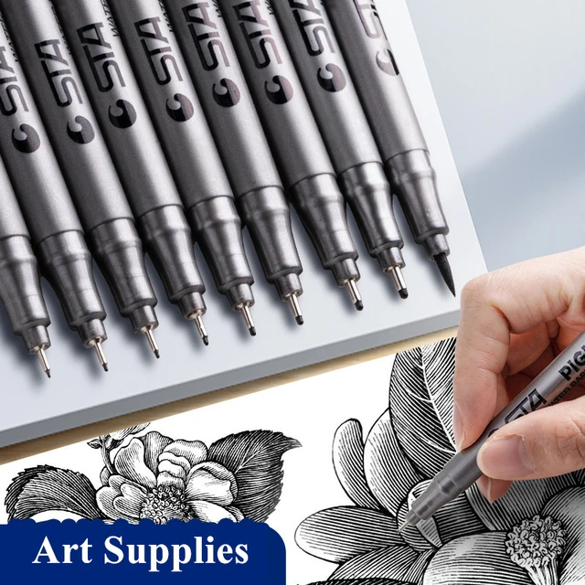 4pcs/lot Japanese Sakura Pigma Micron Fineliner Pen Needle Tip Drawing Pen  Black Brush Marker Waterproof Alcohol Ink - AliExpress