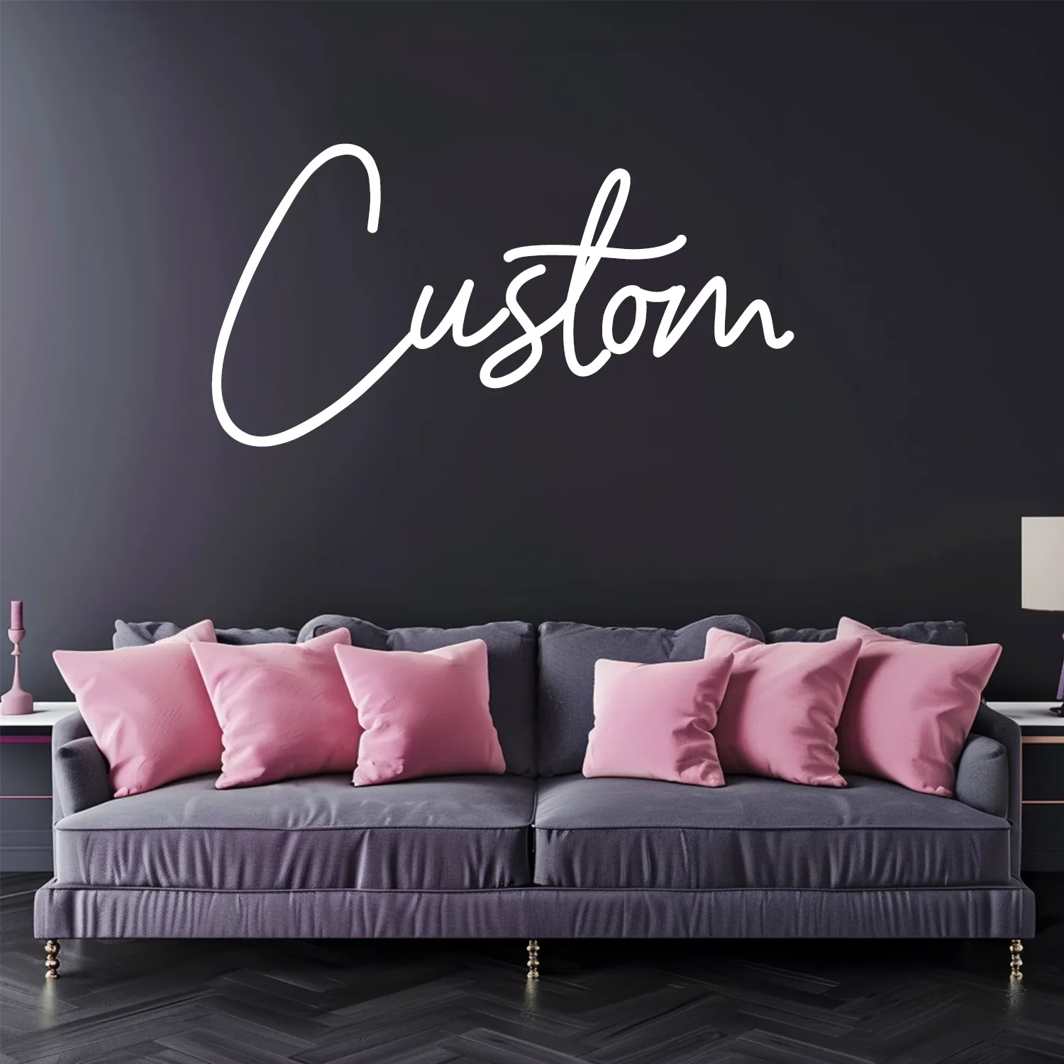 Personalized Neon Sign with Crown - USB Powered Wall Decor