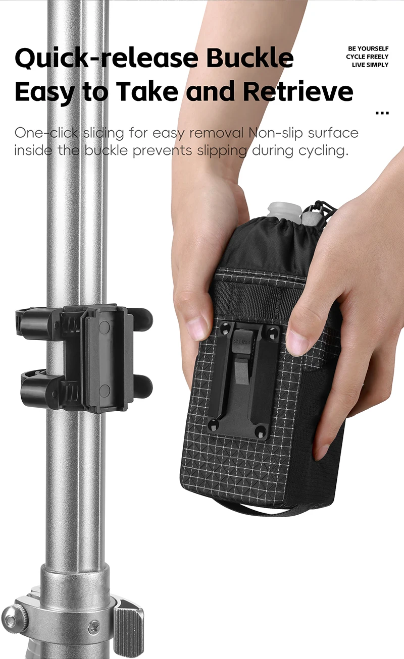 WEST BIKING Isolierte Wasserflaschentasche Schnellverschluss-Fahrradtasche mit Netztasche für Rennrad, Cityrad, Faltrad, Fahrradzubehör – Detail 8