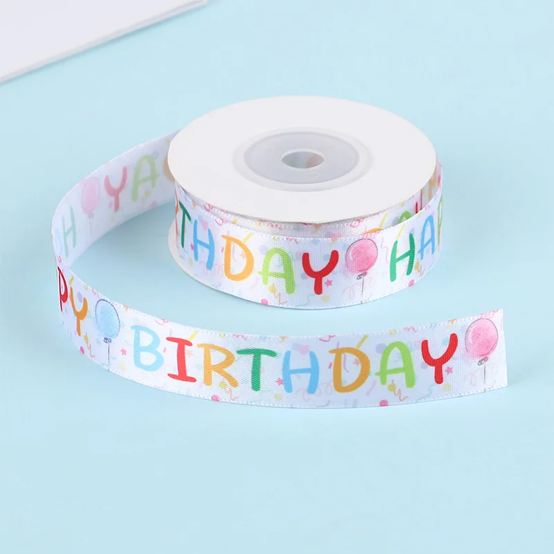 9,14 Meter Bunte Happy Birthday Bänder Geschenkbox-Dekorationsbänder Schleifen für Kindergeburtstag Geschenkverpackung Dekoration – Detail 7