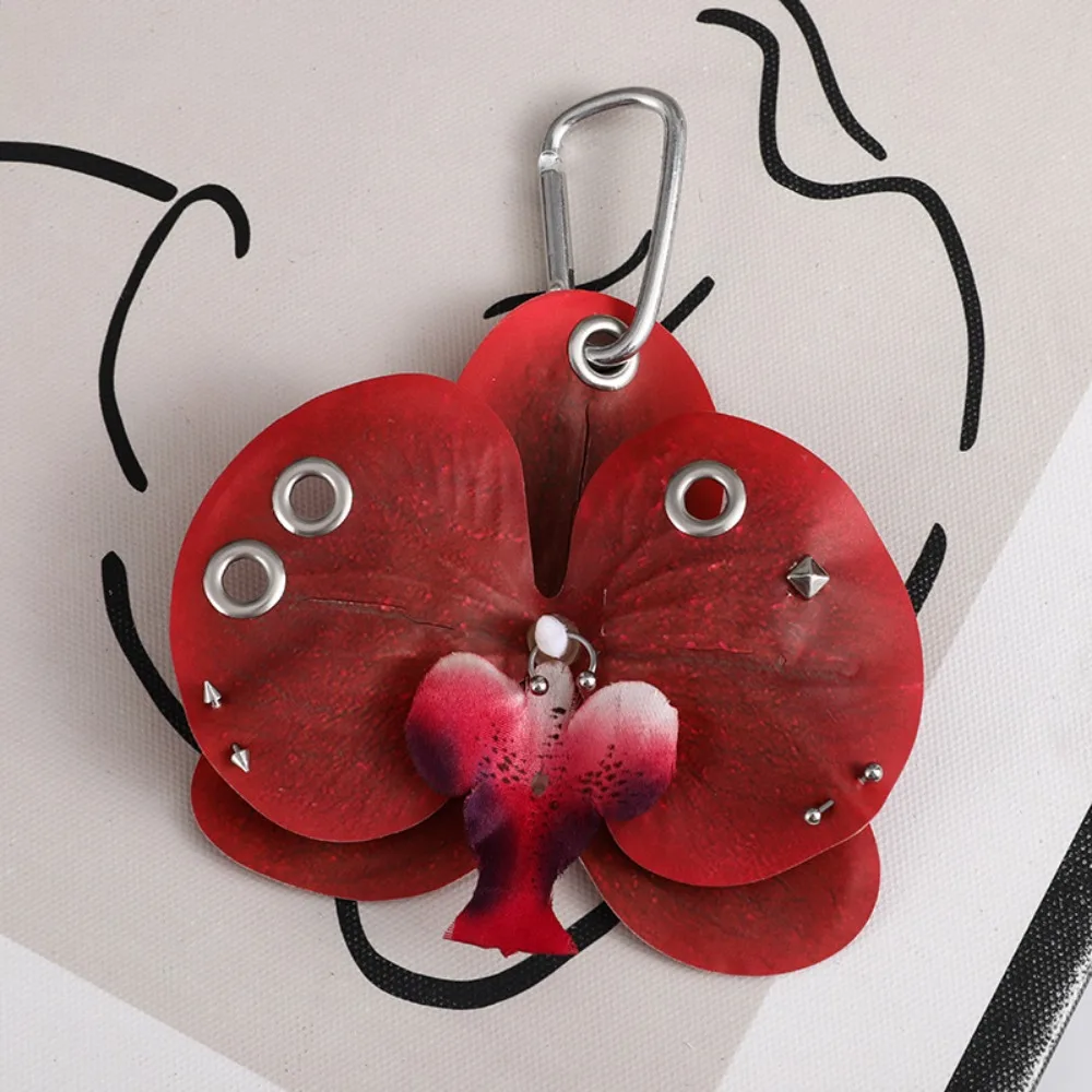 Keychain fashion simulation flower orchid lily colorful backpack decoration flower bag pendant gifts simulation