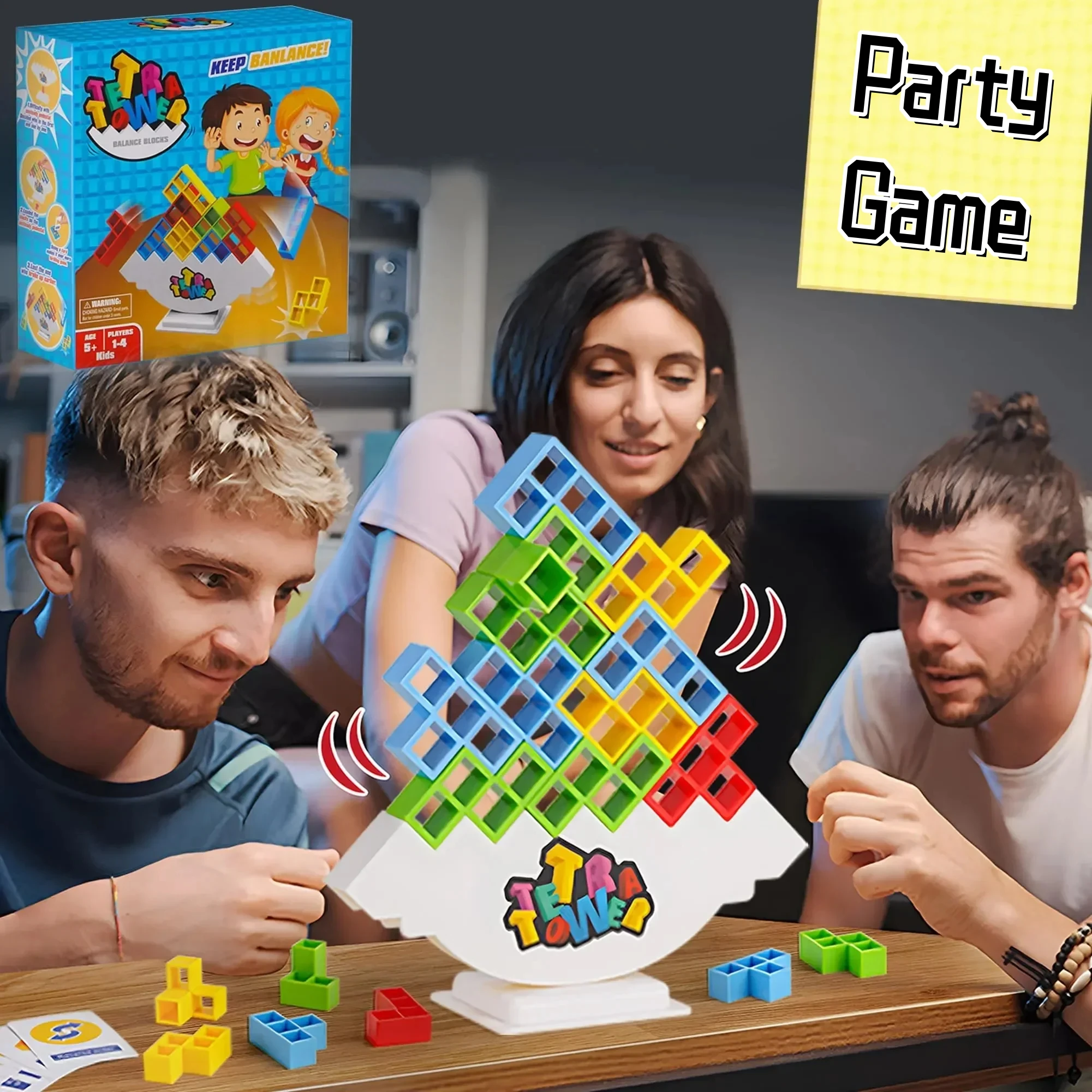 16-60PCS Building Block Brick Toy Balance Stacked Tetra Tower Game Swing High Russian Building Blocks Stack Kid Desktop Toy