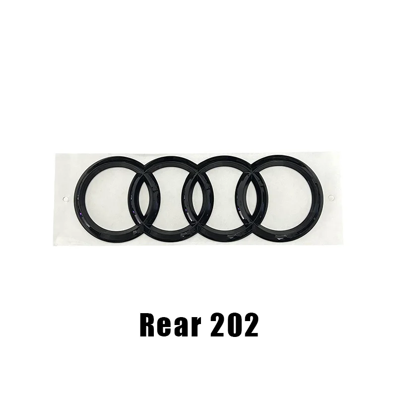 Premium Gloss Black 4-Ring Car Emblem 315mm x 230mm - Front and Rear Badge Sticker