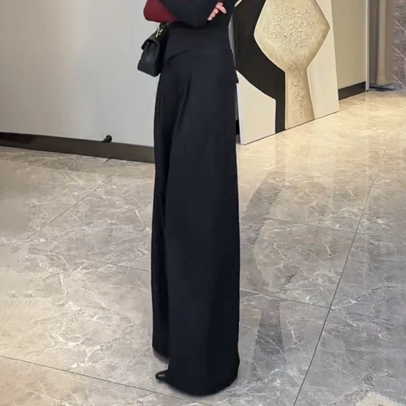 High Waist Narrow Version Wide Leg Pants Waist Straight Pants Drape Versatile Trousers Suit Pants High Quality Women's Trousers