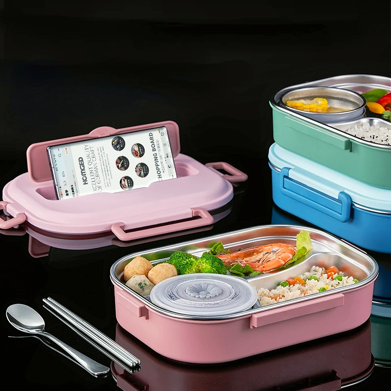 

316 Stainless Steel Picnic Bento Box Portable Lunch Box for School Kids Microwave Food Box with Compartments Storage Containers