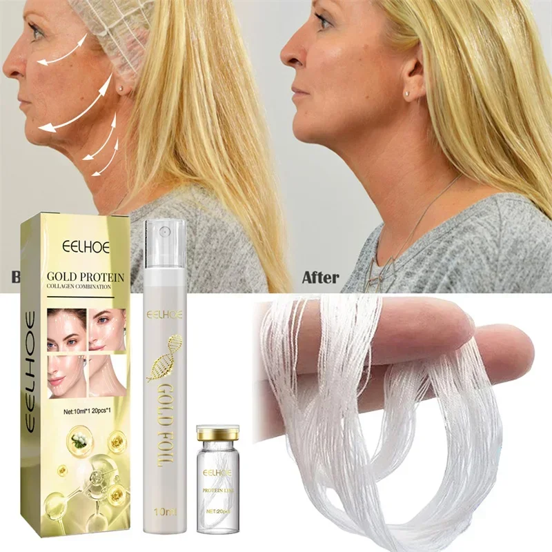Protein Thread Lifting Kit Face Lift Firming Absorbable Anti-Aging Facial Serum Collagen Wrinkle Remove Skin Care Essence facial serum