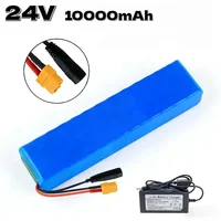 Pack de batteries au lithium rechargeables 24V 10Ah + chargeur – Accessoire d'alimentation stable pour scooter 250W/350W, durable 2