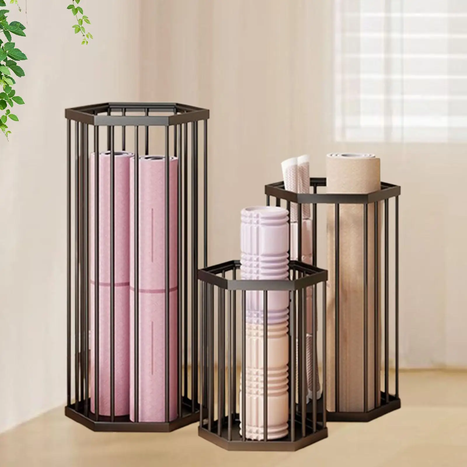 3x Yoga Mat Storage Rack Dumbbell Rack Iron Corner Shelf Home Gym Storage Rack Weight Rack for Yoga Block Kettlebells Home