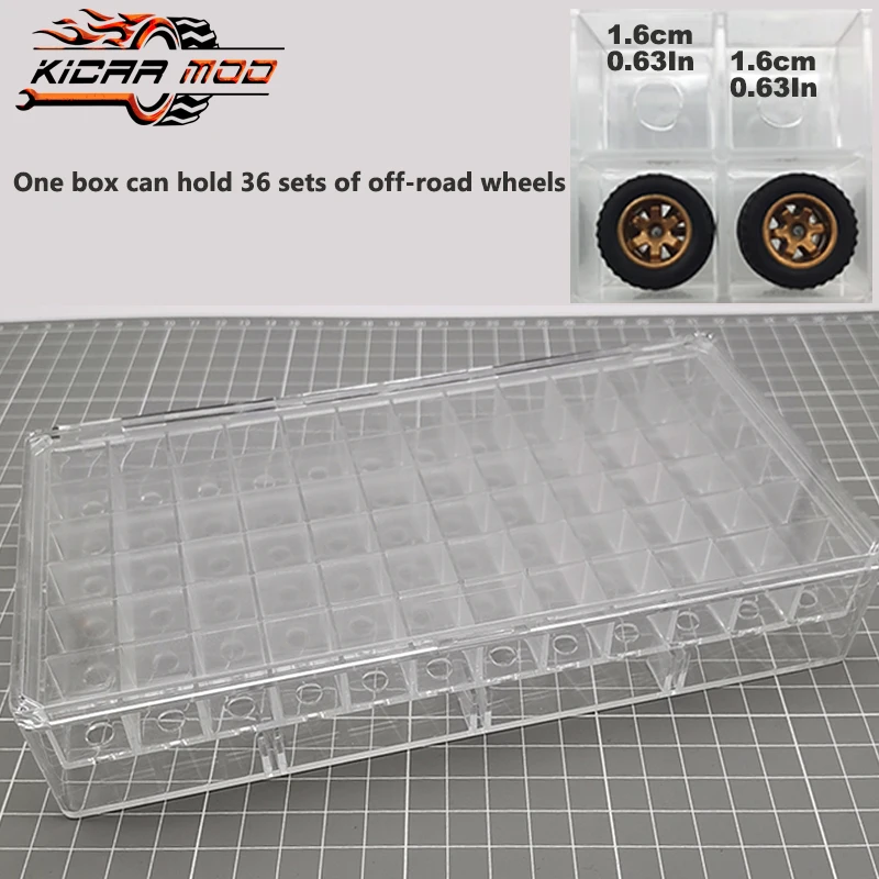 Acryl-Aufbewahrungsbox für 1/64 Modellauto-Radnaben MINIGT Matchbox Tomica Räder Modell-Hobby-Sammlung – Detail 8