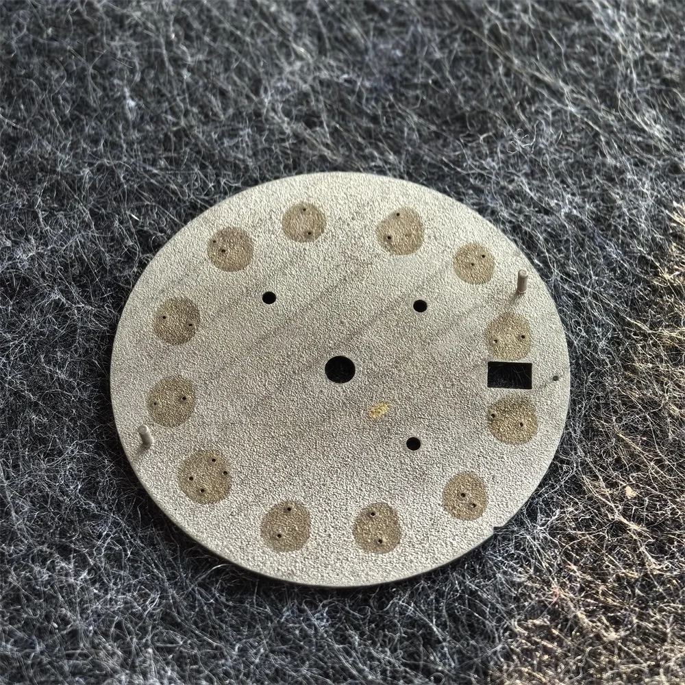 31.8MM Three-Register Watch Dial Checked Watches Faces for VK63 Quartz Movement Green Luminous DIY Accessories