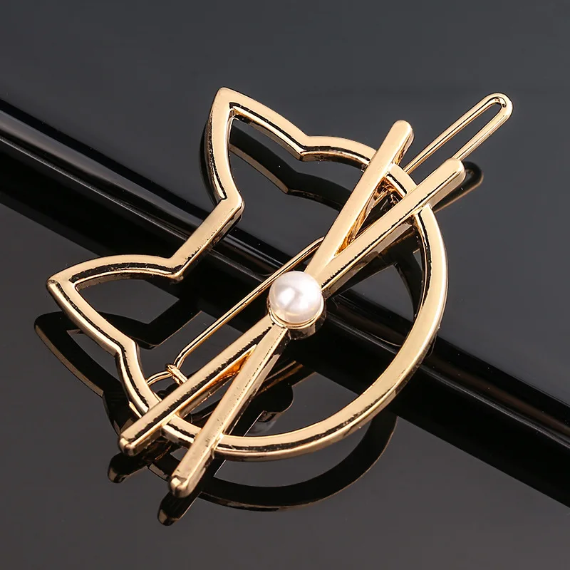 New Fashion Metal Love Heart Hair Clip Elegant Pearl Round Barrette for Women Girls Sweet Hairpins Barrettes Hair Accessories head wrap for women