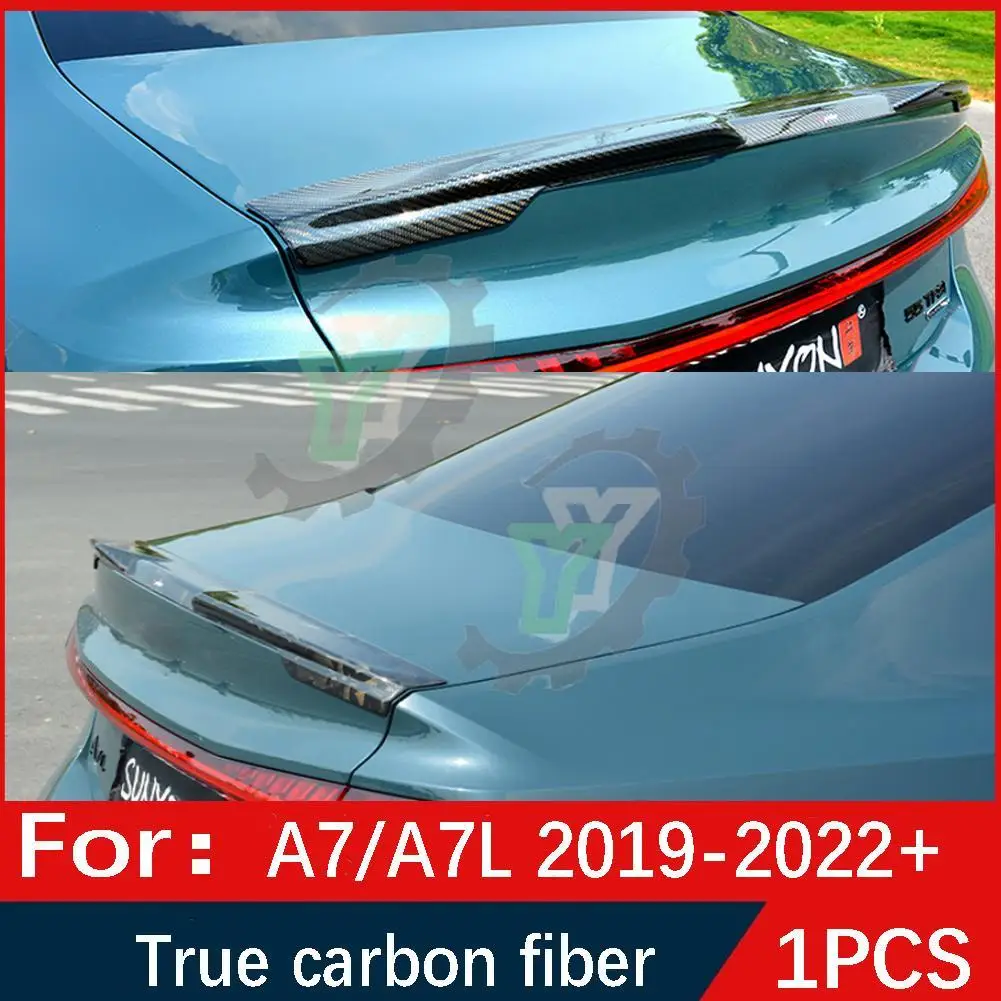 

True carbon fiber For Audi A7/A7L 2019 2020 2021 2022+ Car Accessories Rear Roof Spoiler Window Rear Trunk Wing Splitter Trim
