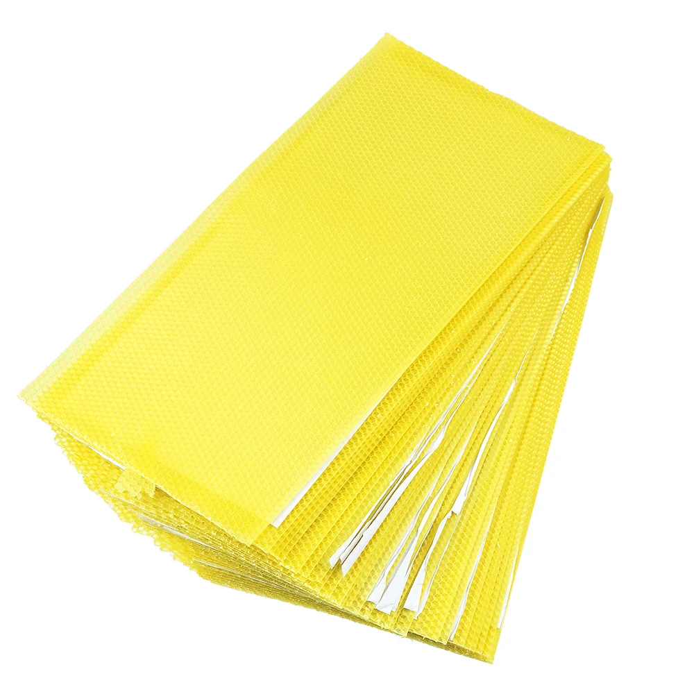 Beekeeping Tools 30 Pc Bee Nest Foundation 41.5x19.5x0.3cm Golden Beeswax Sheet