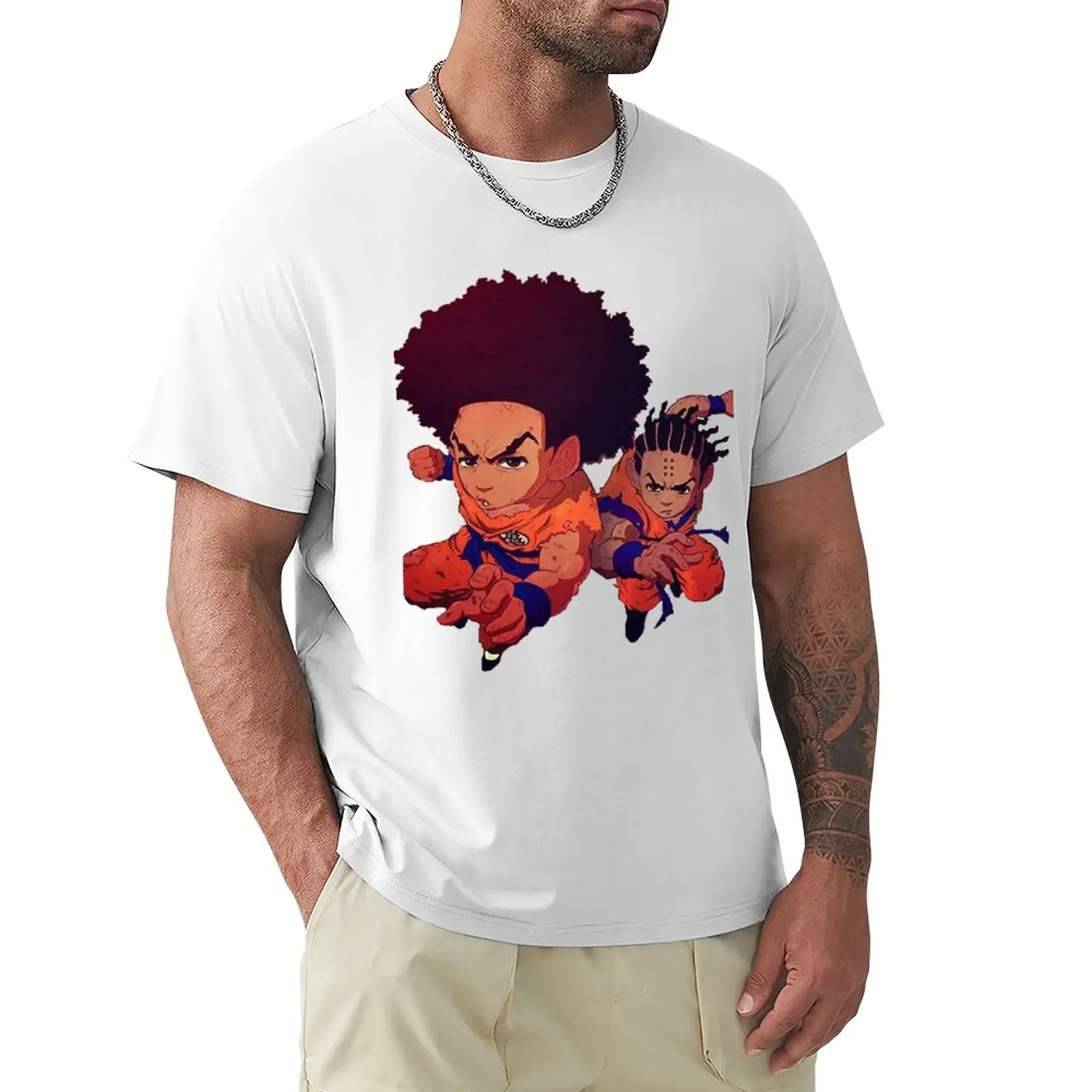 

The Boondocks manga T-Shirt for a boy heavyweights tees mens cotton t shirts