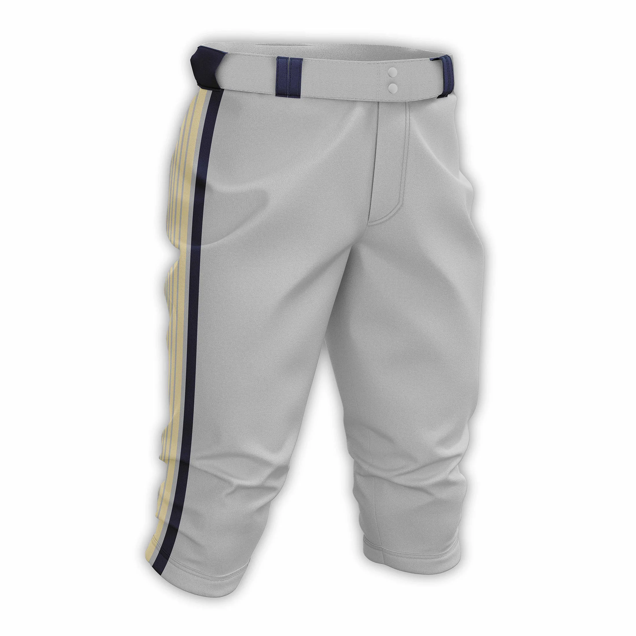 Soft and Breathable Professional Striped Shorts Polyester Baseball Middle Pants with Zipper Fly for Men and Women