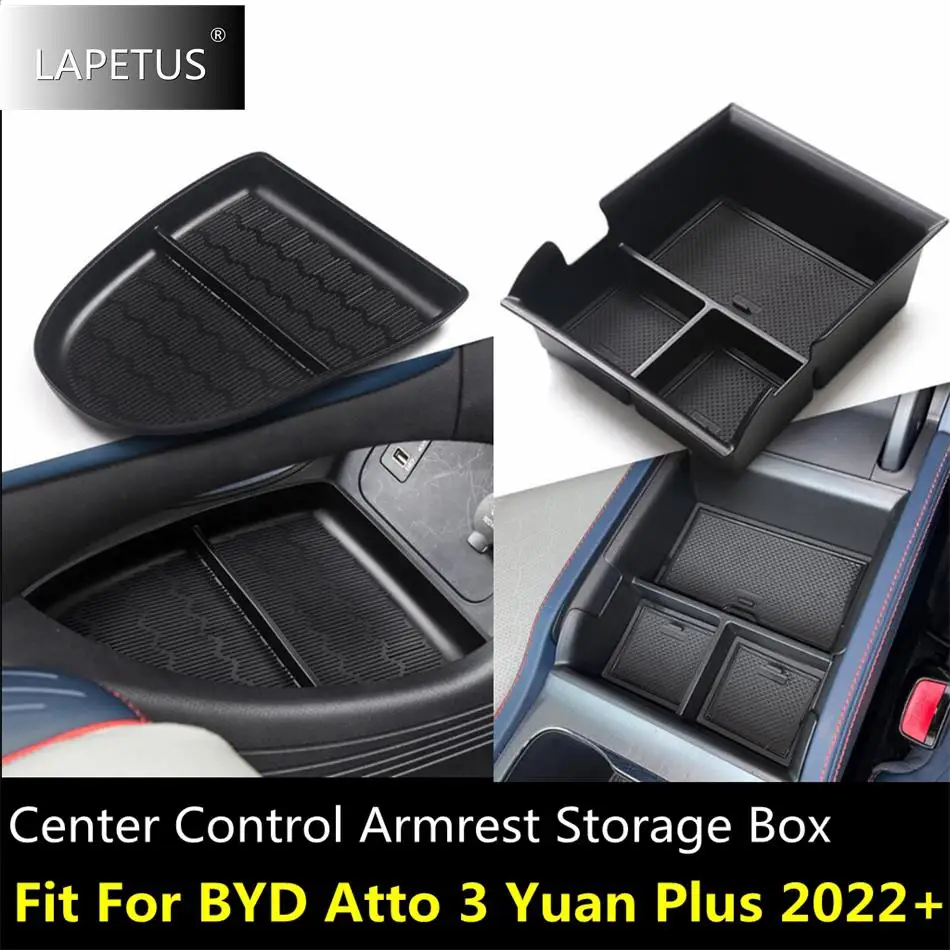 

Armrest Arm Rest Storage Box Center Console Compartment Glove Tray Organiser For BYD Atto 3 Yuan Plus 2022 2023 Car Accessories