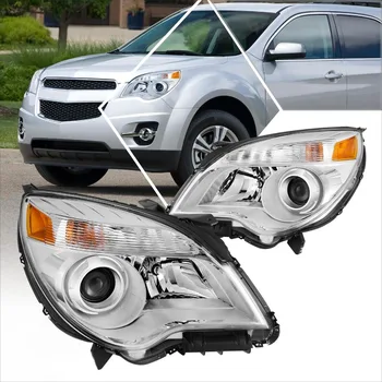 Headlights Assembly Headlamp Compatible with Chevrolet Equinox LTZ 2010 2011 2012 2013 2014 2015 Driver and Passenger Side Chro