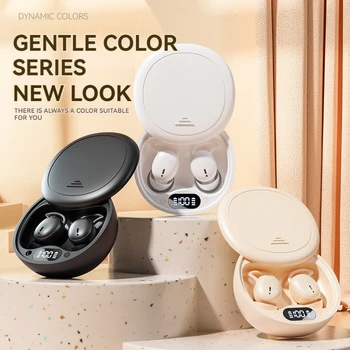 Auricolari Bluetooth M73 TWS ottimizzati per il sonno - Design ultrasottile da 60 ore per chiodini laterali, auricolari con riduzione del rumore per musica/chiamata HD 1
