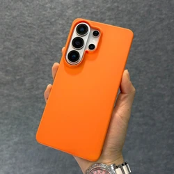 Matte Frameless Solid Color Slim Case - Hard PC Cover - Galaxy S23 Ultra (Orange)