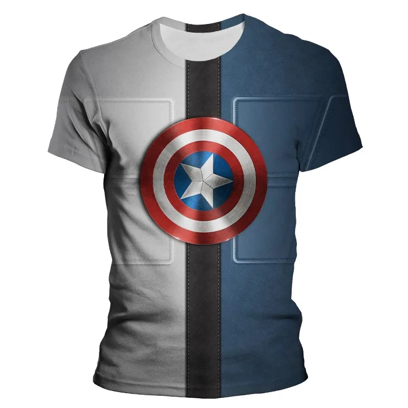 Marvel Summer Men The Avengers T-shirt Kids Short Sleeve Tops Tees Children Fashion Clothing Family Casual Matching Outfits